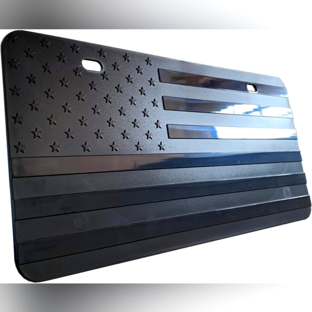 Embossed American Flag License Plate